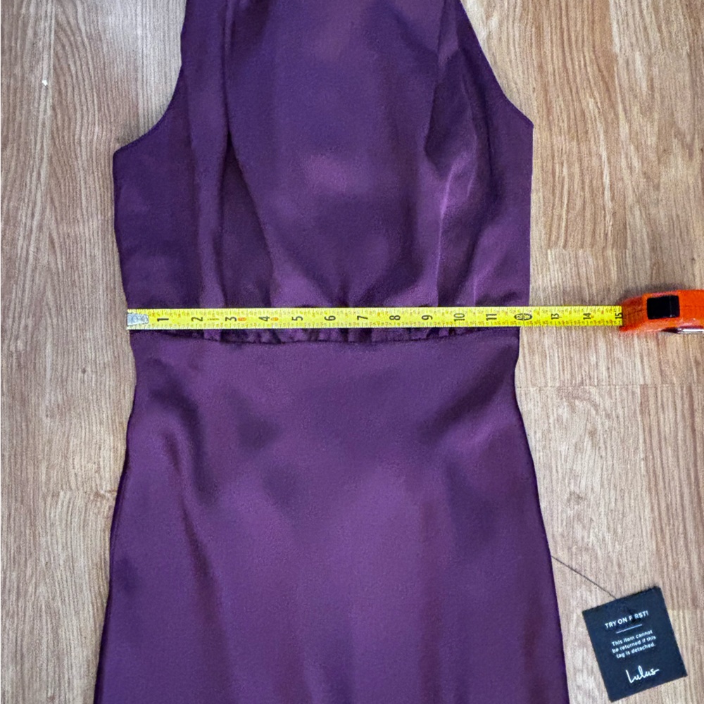 Lulus Distinctive Charm Purple Satin Asymmetrical Maxi Dress Size XS - Picture 8 of 17